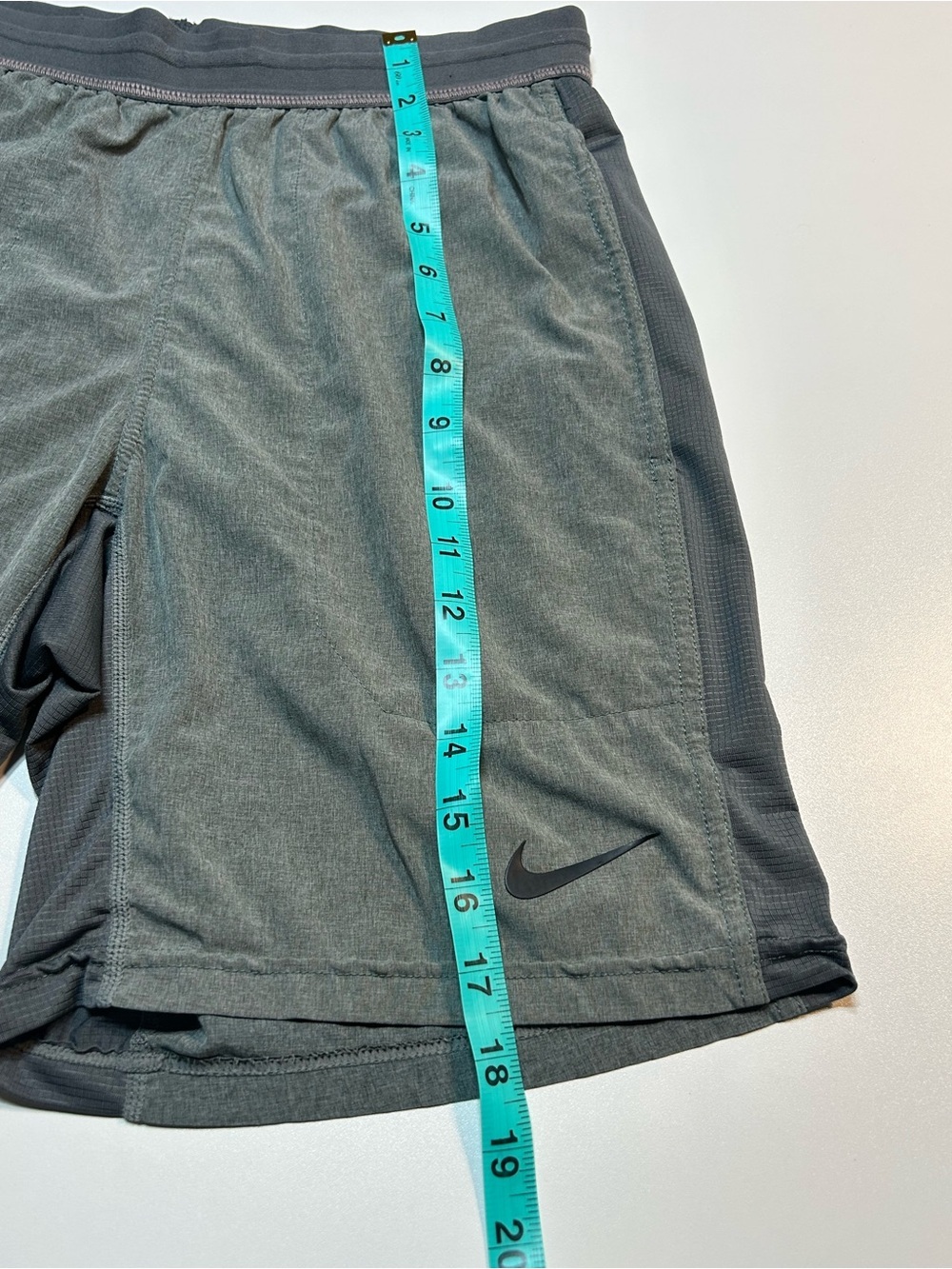Nike Flex Yoga Training Shorts Grey Heather Black Mesh Panels - Picture 6 of 8